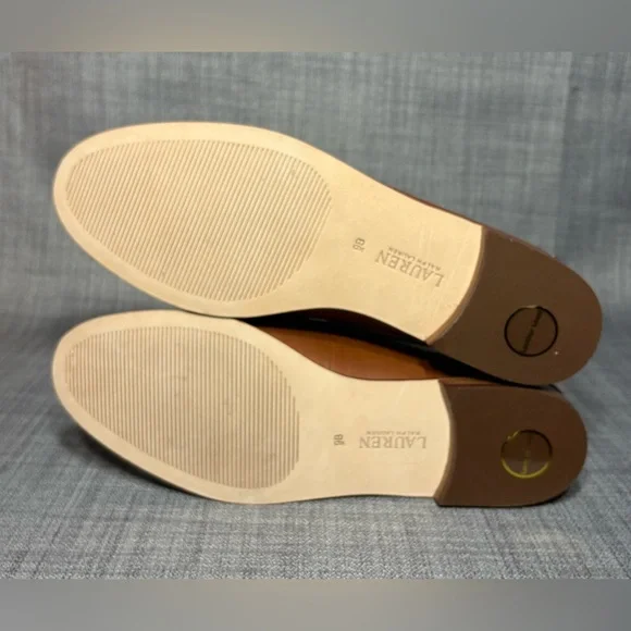 Lauren Ralph Lauren Women's Wynnie Loafers Deep Saddle Tan Leather Size 9B - Picture 6 of 7